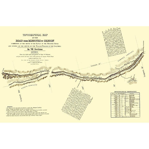 Oregon Trail Nebraska 2 of 7 - Fremont 1846 Black Modern Wood Framed Art Print by Fremont