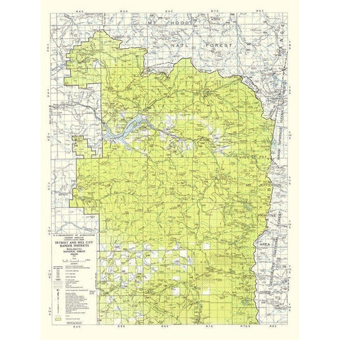 Willamette National Forest Oregon - USDA 1964 White Modern Wood Framed Art Print by USDA