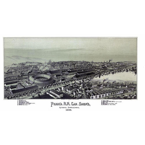 Altoona Pennsylvania - Moyer 1895 White Modern Wood Framed Art Print by Moyer