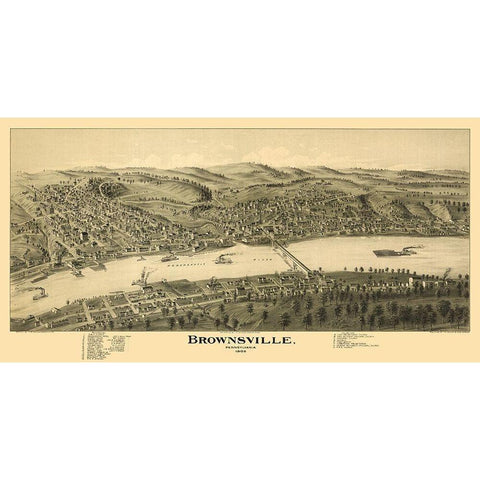 Brownsville Pennsylvania - Moyer 1902 Black Modern Wood Framed Art Print by Moyer