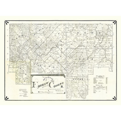 Forest County Pennsylvania - Whittekin 1895 Black Modern Wood Framed Art Print with Double Matting by Whittekin