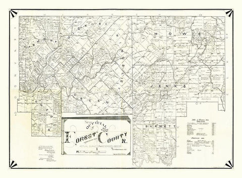 Forest County Pennsylvania - Whittekin 1895 White Modern Wood Framed Art Print with Double Matting by Whittekin
