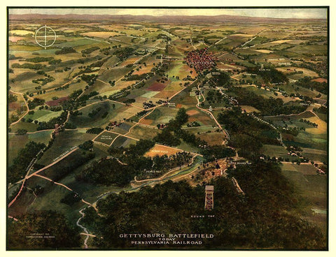 Gettysburg Region Pennsylvania -1913 Black Ornate Wood Framed Art Print with Double Matting by Unknown