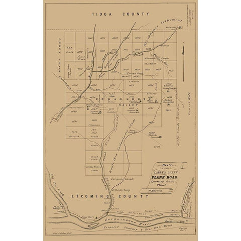 Lycoming County Pennsylvania - Kollner 1855 White Modern Wood Framed Art Print by Kollner