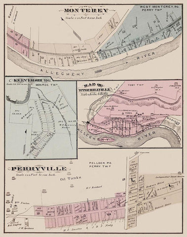 Monterey Keeversburg Upper Hillville Pennsylvania White Modern Wood Framed Art Print with Double Matting by Caldwell
