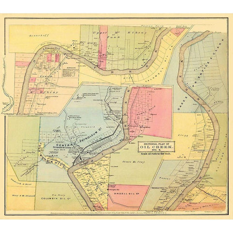 Oil Creek, Section 4 Pennsylvania Landowner White Modern Wood Framed Art Print by Mayer