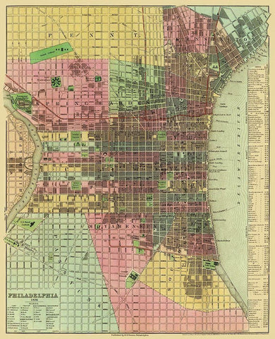 Philadelphia Pennsylvania - Tanner 1836 White Modern Wood Framed Art Print with Double Matting by Tanner