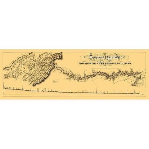 Philadelphia and Reading Railroad - Osborne 1838 Gold Ornate Wood Framed Art Print with Double Matting by Osborne