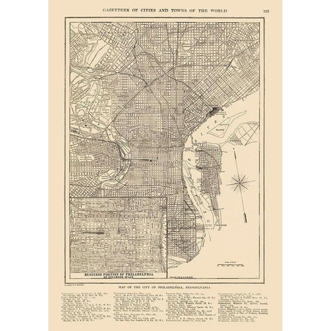 Philadelphia Pennsylvania - Reynold 1921 White Modern Wood Framed Art Print by Reynold