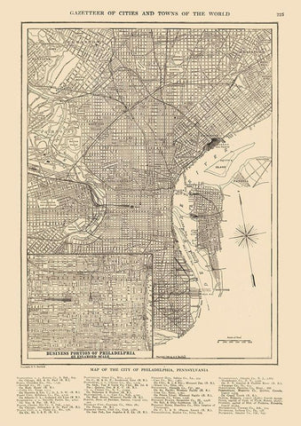 Philadelphia Pennsylvania - Reynold 1921 Black Ornate Wood Framed Art Print with Double Matting by Reynold