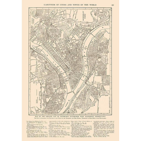 Pittsburgh Pennsylvania - Reynold 1921 Gold Ornate Wood Framed Art Print with Double Matting by Reynold