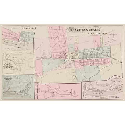 Strattanville Pennsylvania Landowner White Modern Wood Framed Art Print by Caldwell