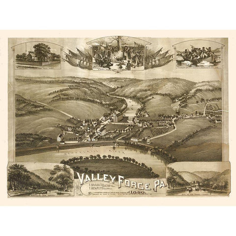 Valley Forge Pennsylvania - Moyer 1890 White Modern Wood Framed Art Print by Moyer