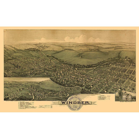 Windber Pennsylvania - Fowler 1900 Black Modern Wood Framed Art Print by Fowler