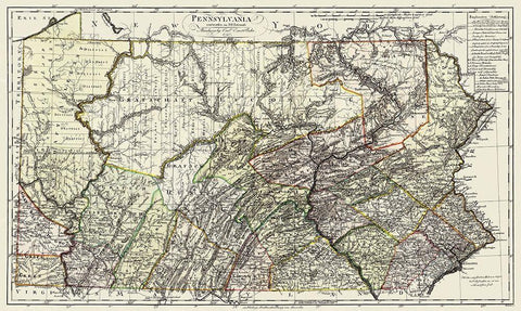 Pennsylvania - Bohn 1797 Black Ornate Wood Framed Art Print with Double Matting by Bohn
