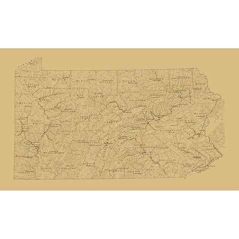 Pennsylvania -1893 White Modern Wood Framed Art Print by Unknown