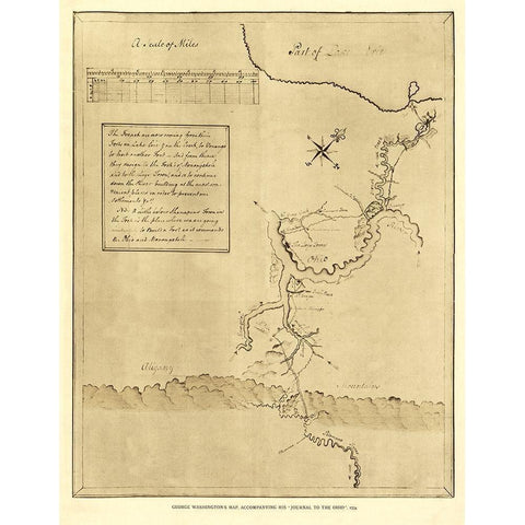 Pennsylvania - Washington 1754 Black Modern Wood Framed Art Print by Washington