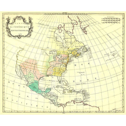 North America - 1754 Black Modern Wood Framed Art Print by Unknown