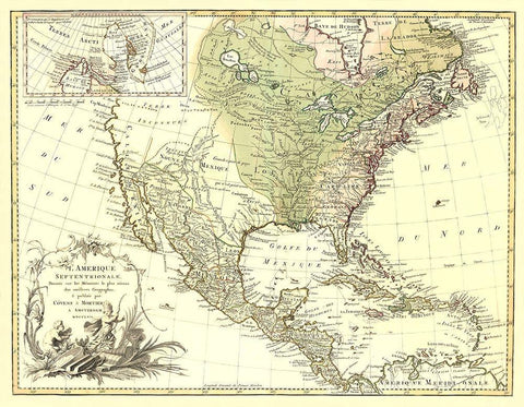 North America Canada - Covens 1757 Black Ornate Wood Framed Art Print with Double Matting by Covens