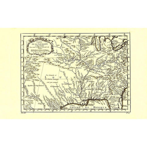 Louisiana with Neighboring Countries - 1757 Black Modern Wood Framed Art Print by Unknown