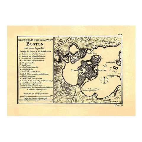 Boston Massachusetts - Arkstee 1758 Black Modern Wood Framed Art Print by Arkstee