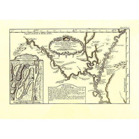 St Louis River Course - Bellin 1764 Black Modern Wood Framed Art Print with Double Matting by Bellin