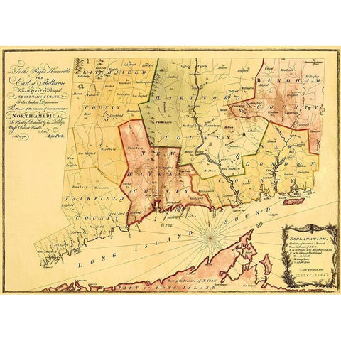 Colony of Connecticut - Park 1766 Black Modern Wood Framed Art Print by Park