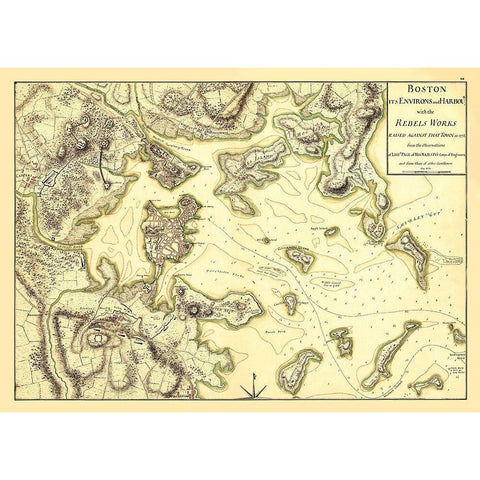 Boston Environs and Harbour - Page 1775 Gold Ornate Wood Framed Art Print with Double Matting by Page