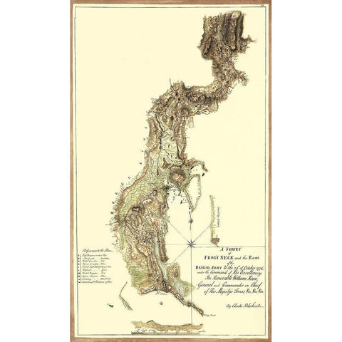 Survey Frogs Neck Route British Army White Modern Wood Framed Art Print by Blaskowitz