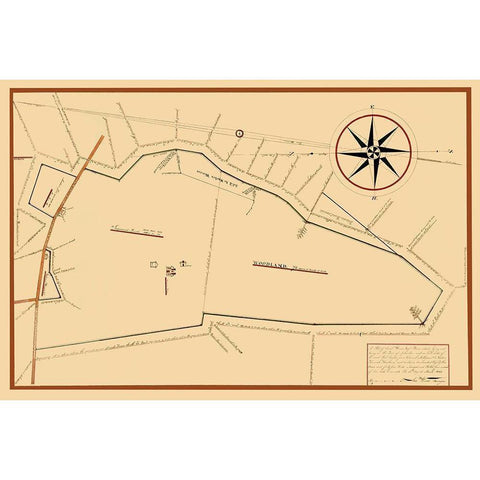 Winsor Farm Rhode Island - Winsor 1842 Black Modern Wood Framed Art Print with Double Matting by Winsor