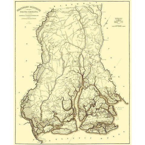 Beaufort, Hilton Head South Carolina Landowner Gold Ornate Wood Framed Art Print with Double Matting by Tanner