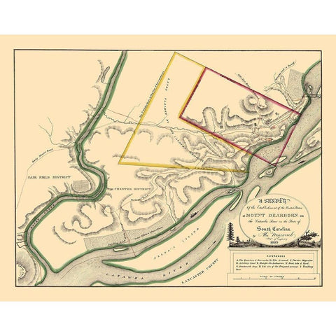 Mount Dearborn, South Carolina - Macomb 1809 White Modern Wood Framed Art Print by Macomb