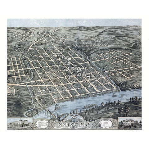 Knoxville Tennessee - Merchant 1871 White Modern Wood Framed Art Print by Merchant
