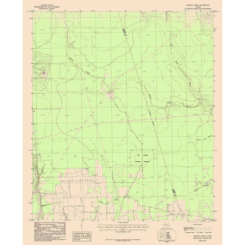 Arizona Creek Texas Quad - USGS 1984 Gold Ornate Wood Framed Art Print with Double Matting by USGS