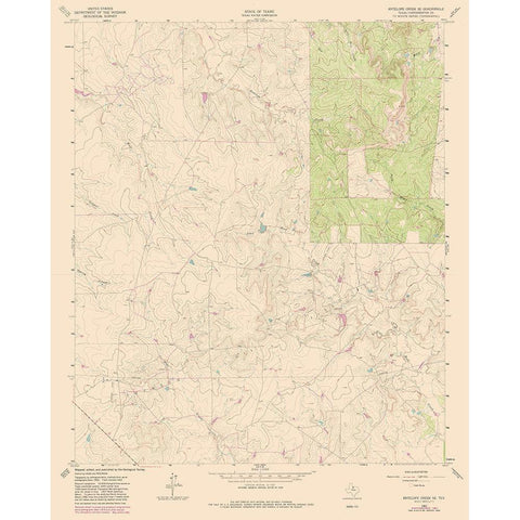 South East Antelope Creek Texas Quad - USGS 1962 Black Modern Wood Framed Art Print by USGS