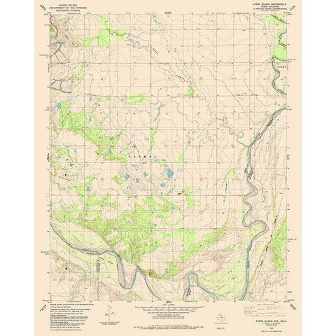 Ayers Island Texas Quad - USGS 1985 Black Modern Wood Framed Art Print with Double Matting by USGS