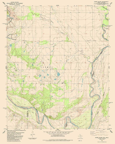 Ayers Island Texas Quad - USGS 1985 White Modern Wood Framed Art Print with Double Matting by USGS