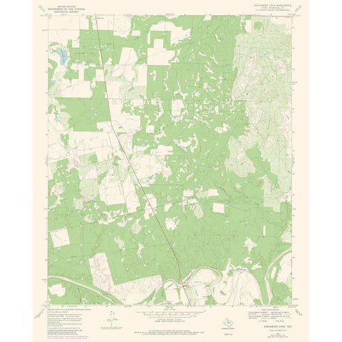 Aspermont Lake Texas Quad - USGS 1969 Gold Ornate Wood Framed Art Print with Double Matting by USGS