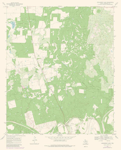 Aspermont Lake Texas Quad - USGS 1969 White Modern Wood Framed Art Print with Double Matting by USGS