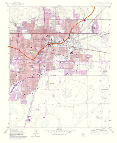 Amarillo East Texas Quad - USGS 1975 Black Ornate Wood Framed Art Print with Double Matting by USGS