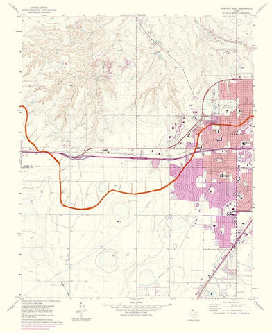 Amarillo West Texas Quad - USGS 1975 White Modern Wood Framed Art Print with Double Matting by USGS
