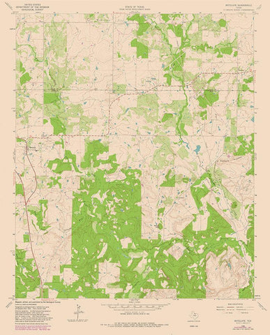 Antelope Texas Quad - USGS 1964 Black Ornate Wood Framed Art Print with Double Matting by USGS