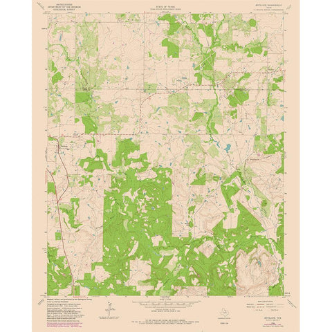 Antelope Texas Quad - USGS 1964 Black Modern Wood Framed Art Print by USGS