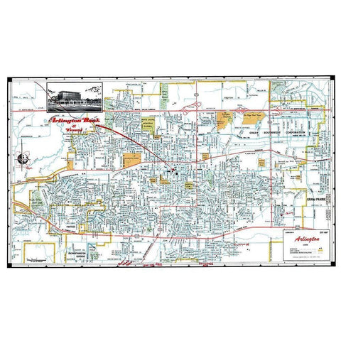 Arlington Texas - Ashburn 1960 Black Modern Wood Framed Art Print with Double Matting by Ashburn