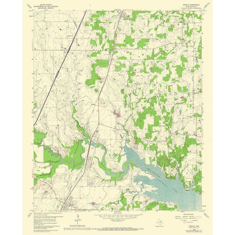 Argyle Texas Quad - USGS 1960 Black Modern Wood Framed Art Print with Double Matting by USGS
