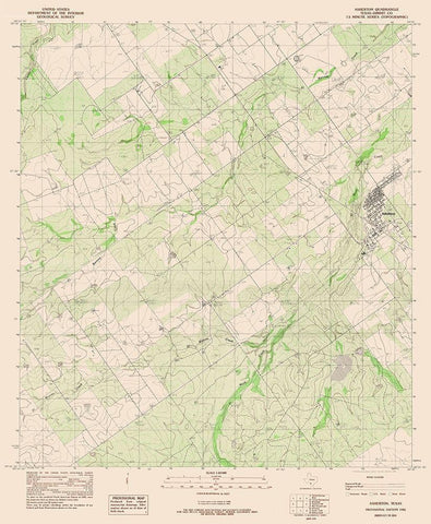 Asherton Texas Quad - USGS 1982 White Modern Wood Framed Art Print with Double Matting by USGS