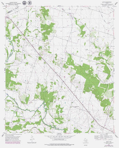 Ater Texas Quad - USGS 1955 White Modern Wood Framed Art Print with Double Matting by USGS