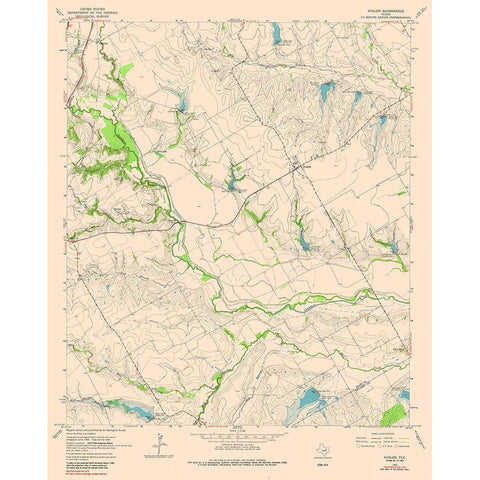 Avalon Texas Quad - USGS 1976 White Modern Wood Framed Art Print by USGS