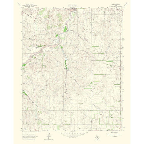 Back Texas Quad - USGS 1967 Black Modern Wood Framed Art Print with Double Matting by USGS