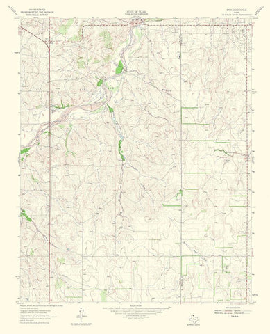 Back Texas Quad - USGS 1967 White Modern Wood Framed Art Print with Double Matting by USGS